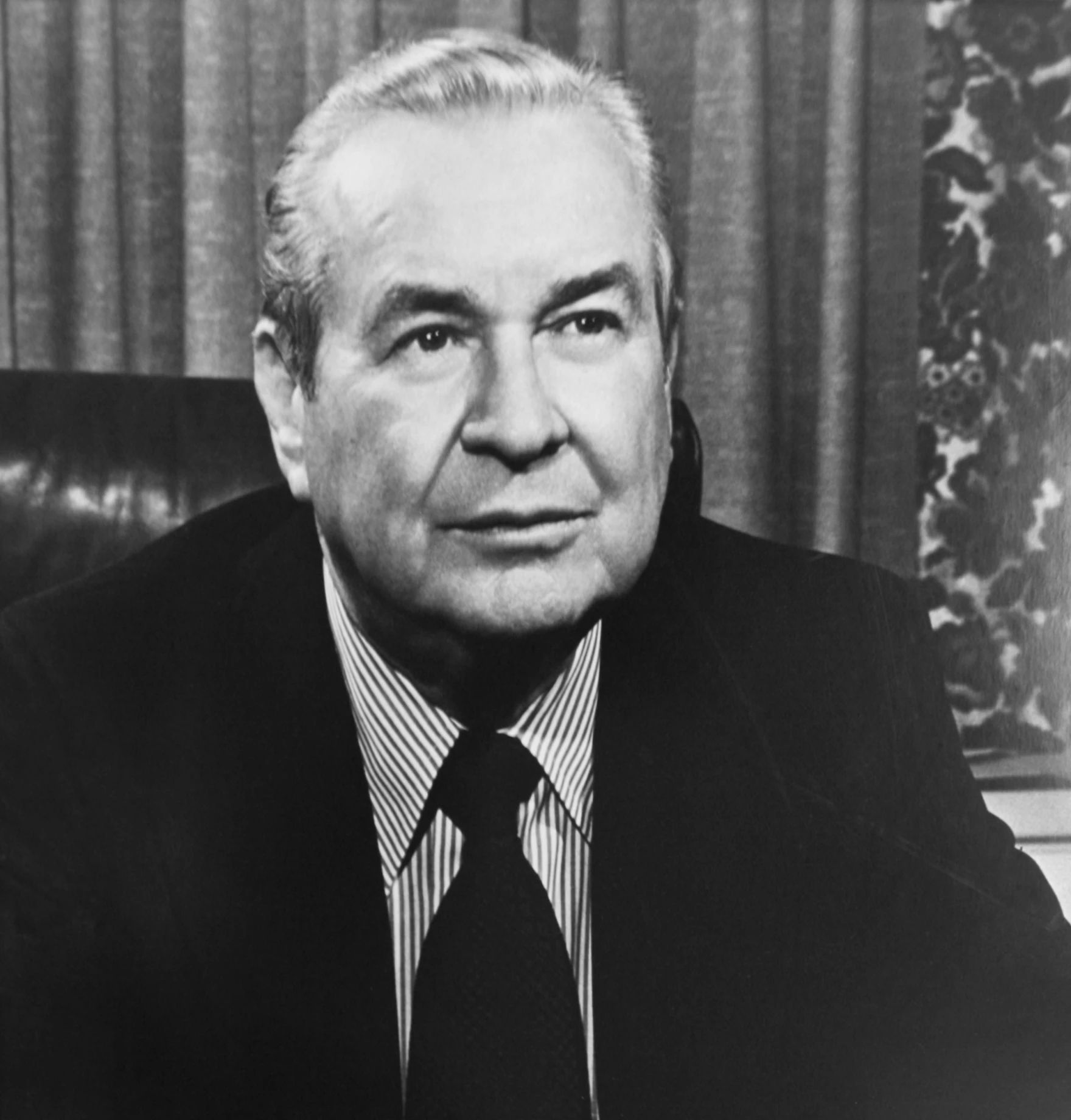 Black and white photo of Ohio Gov. James A. Rhodes